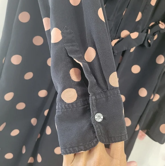 Tory Burch Black Polka-Dot Silk Crepe De Chine Dress Size 0 - Picture 5 of 10